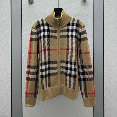 Classic Plaid Turtleneck Cardigan Sweater