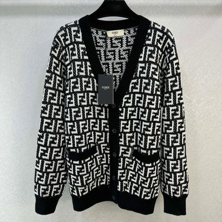 Fendi Knitting Cardigan Sweater Black