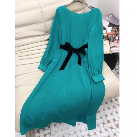 Gucci V-Neck Dress Green