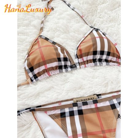 Burberry Grid Two-Piece Swimsuit