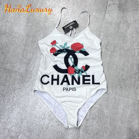 Chanel White One-Piece Swimsuit