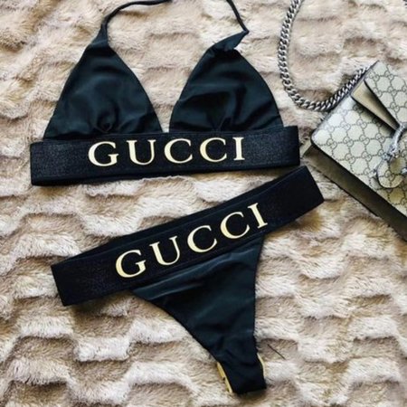 Gucci Black Two-Piece Swimsuit