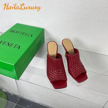 Bottega Veneta Red Intrecciato Curve Heeled Sandals 34-41