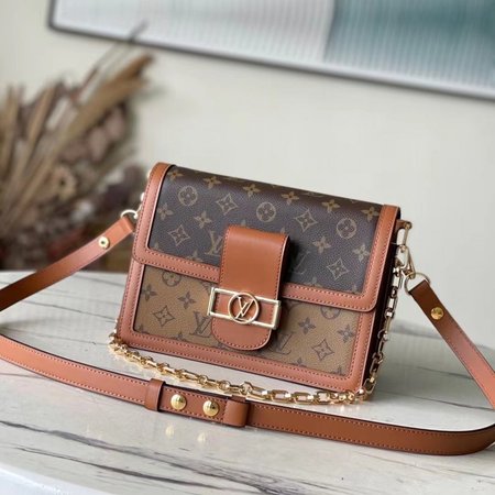 dauphine monogram reverse mm brown