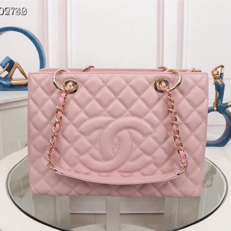 Chanel Pink Quilted Caviar Timeless CC Tote Bag