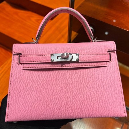 Hermes Handbags Kelly Mini 1q Handbag Rose Confetti