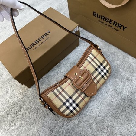 Burberry Women's White Leather-trimmed Checked Coated-canvas Shoulder Bag