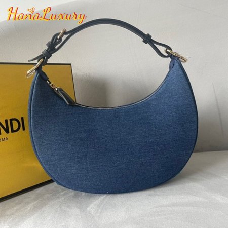 Fendi Nano Fendigraphy Blue Denim Charm