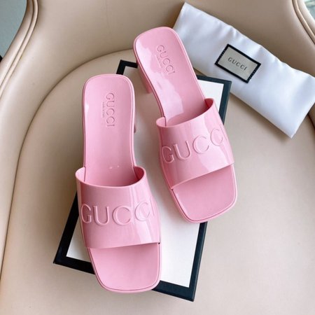 Gucci 60mm Slide Sandal Pink Rubber