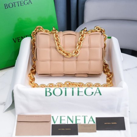 Bottega Veneta Almond Maxi Intrecciato Leather Chain Cassette Bag