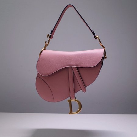 Dior Saddle Bag With Strap Blush Grained Calfskin