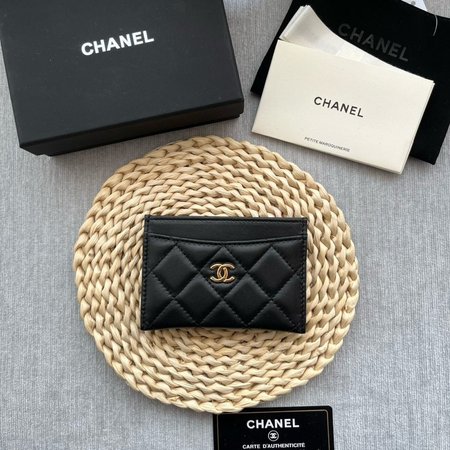 Chanel Black Quilted Lambskin Leather Classic Card Holder