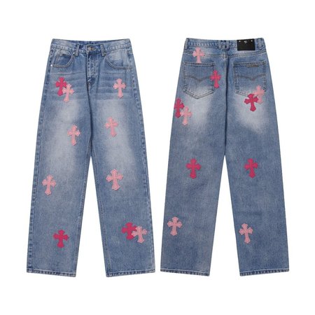 Chrome Hearts Levi's Pink Cross Patch Jeans