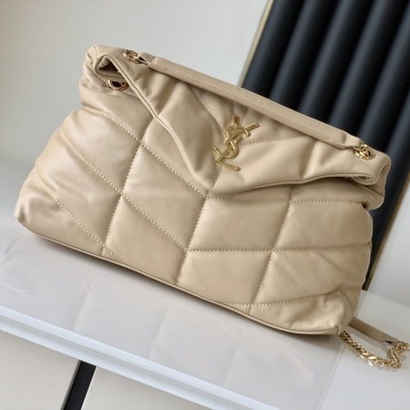 Saint Laurent Beige Loulou Puffer Shoulder Bag