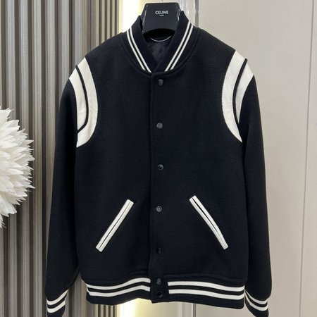 Saint Laurent Teddy Wool-Blend Bomber Jacket