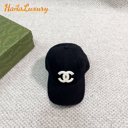 Chanel Cotton CC Cap Hat Black