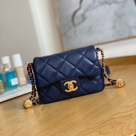 Chanel 22A Mini Flap Bag Navy Blue