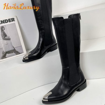 Alexander Mcqueen Black Knee High Boots