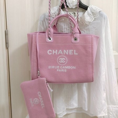 Chanel Deauville Shopping Bag Pink