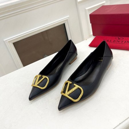 Valentino VLogo Leather Ballerina Shoes