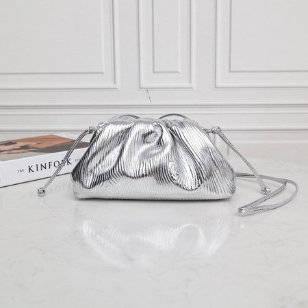 Bottega Veneta Mini Pouch Silver