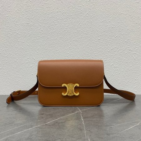 Celine Classique Triomphe Bag In Natural Calfskin Tan 187363