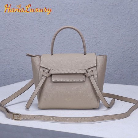 Celine Pico Belt Bag In Grained Calfskin Light Taupe