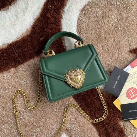 Dolce & Gabbana Small Smooth Calfskin Devotion Bag Green