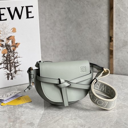 Loewe Mini Gate Bag In Soft Calfskin And Jacquard