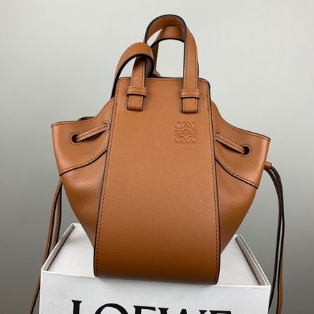 Loewe Mini Hammock Drawstring In Classic Calfskin Tan