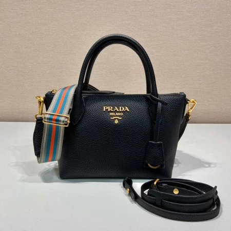 Prada Top Handle Bags Black 1BA111