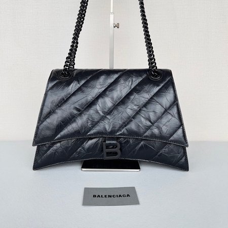 Balenciaga Crush Large Chain Bag Quilted In Black