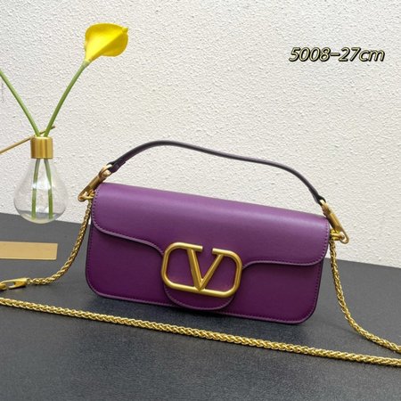 Valentino Loco Calfskin Shoulder Bag Prune WB0K30ZXL_ZA2