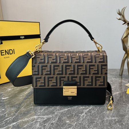 Fendi Kan I Black Leather Bag 8BT315A5TZF13WB