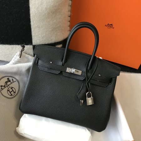 Hermes Birkin 25 Vert Fonce Togo Palladium Hardware Black