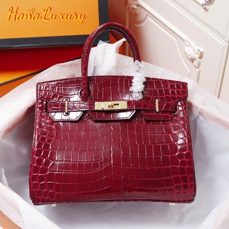 Hermes Birkin 35 Braise Porosus Crocodile With Gold Hardware