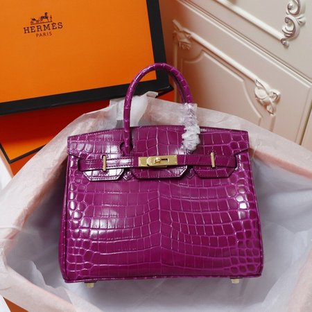 Hermes Birkin 35 Violet Porosus Birkin Bag