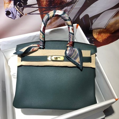 Hermes Birkin HAC Togo 30 Noir Green