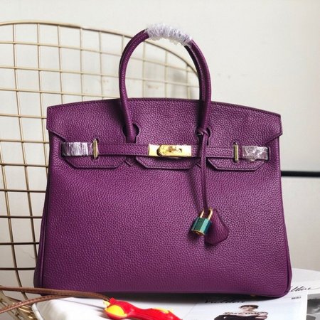 Hermes Birkin HAC Togo 30 Noir Purple