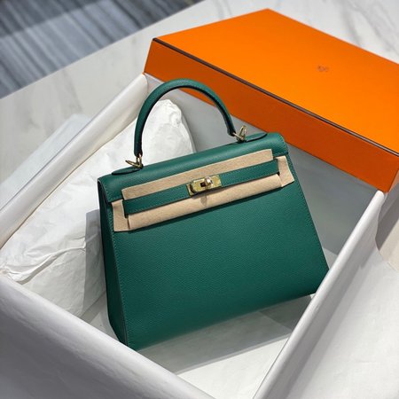 Hermes Kelly 25 Sellier Vert Vertigo Epsom Gold Hardware