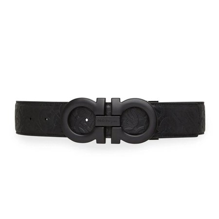 Ferragamo Men's Gancini Logo Leather Belt