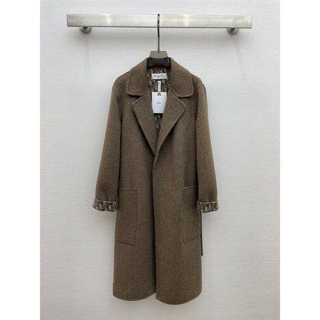 Dior Logo Reversible Lapel Wool Coat