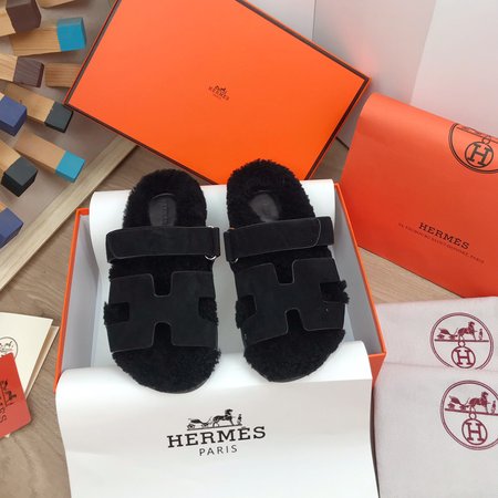 Hermes Chypre Black Sandal