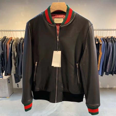 Gucci Leather Jacket With Web 431343 48-58