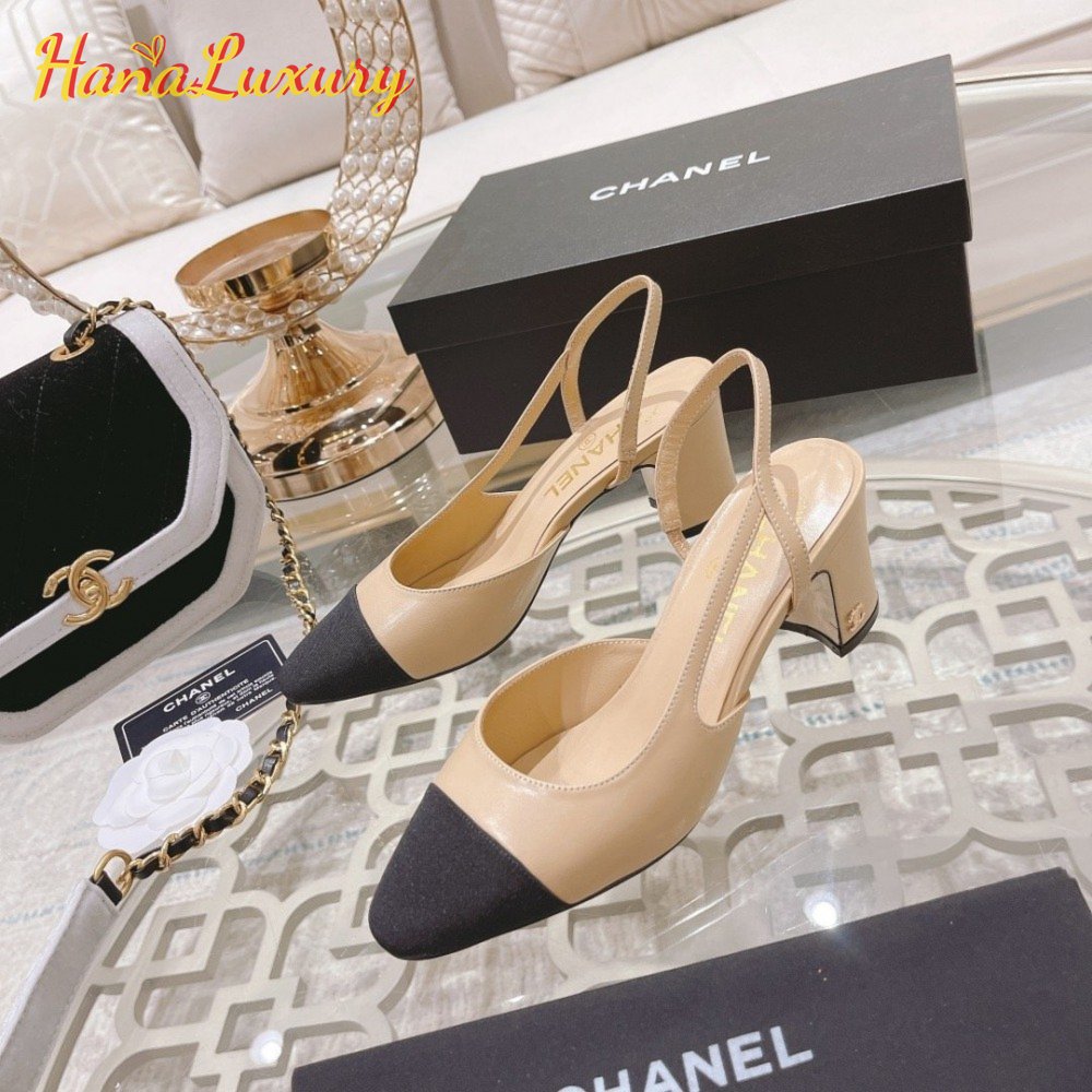 Chanel Slingbacks Goatskin & Grosgrain Beige/Black 34-40 [Model ...