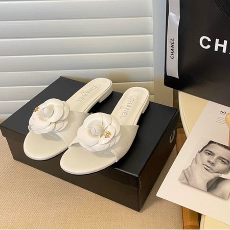 Chanel Slippers Camellia White 35-40