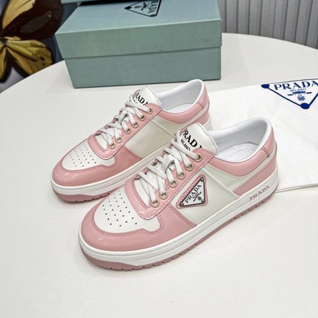 Prada District Perforated Leather Sneakers Pink 35-39