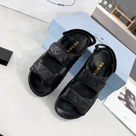 Prada Padded Nappa Leather Sandals Black 35-40