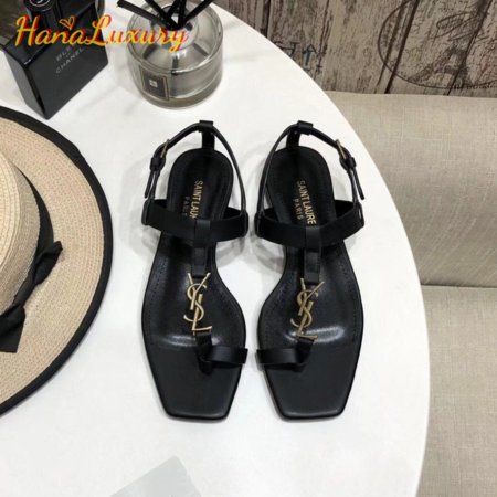 YSL Cassandra Sandals In Smooth Leather Black 35-40